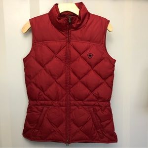 Ariat Quilted Down Vest in Red Size XS